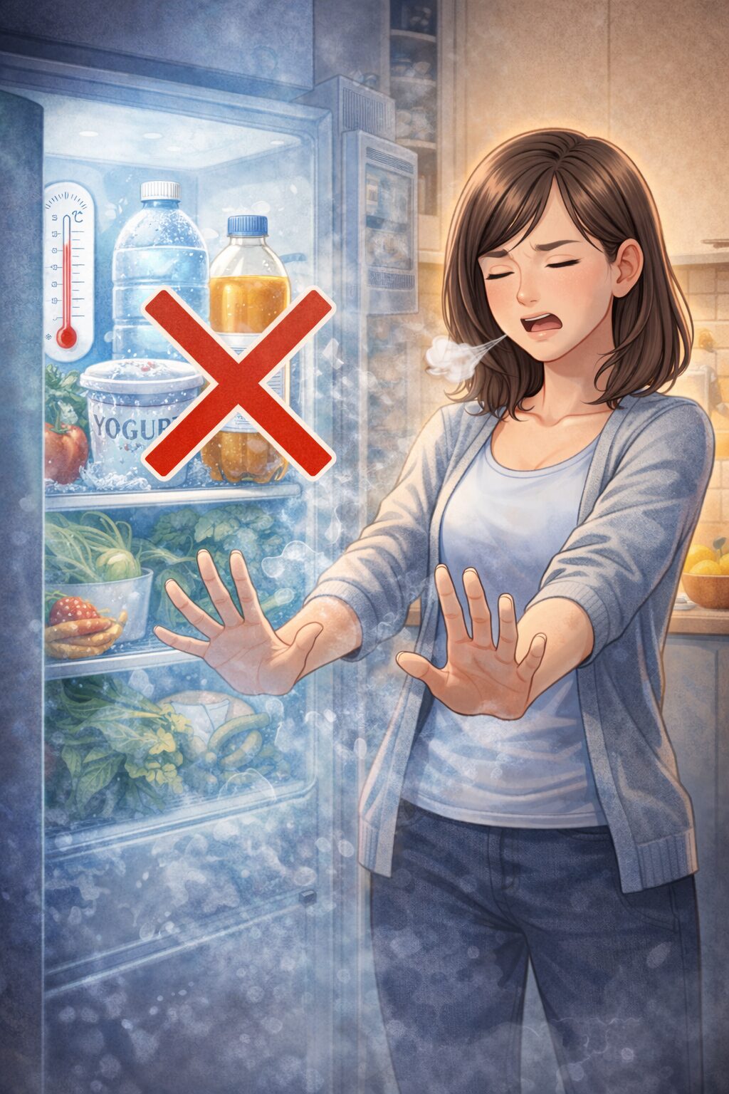 冷蔵庫から出したもの(4℃以下の冷たいもの)は食べないでください。