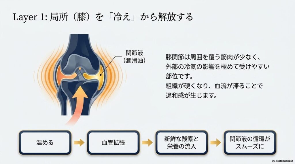 たけうち整体院|「第二の心臓」から膝を支えるのイメージ