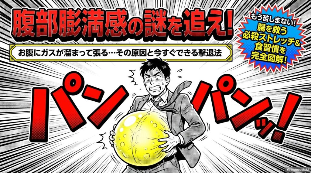 不定愁訴の腹部膨満感（お腹にガスが溜まって張る感じ）
